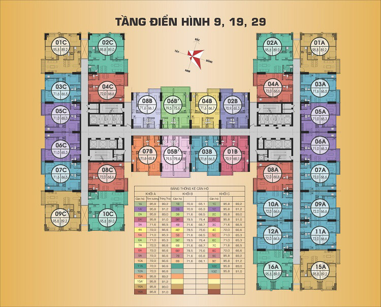 Mặt bằng chung cư Gemek Premium